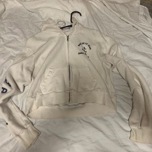 White brandy Melville cropped sweatshirt